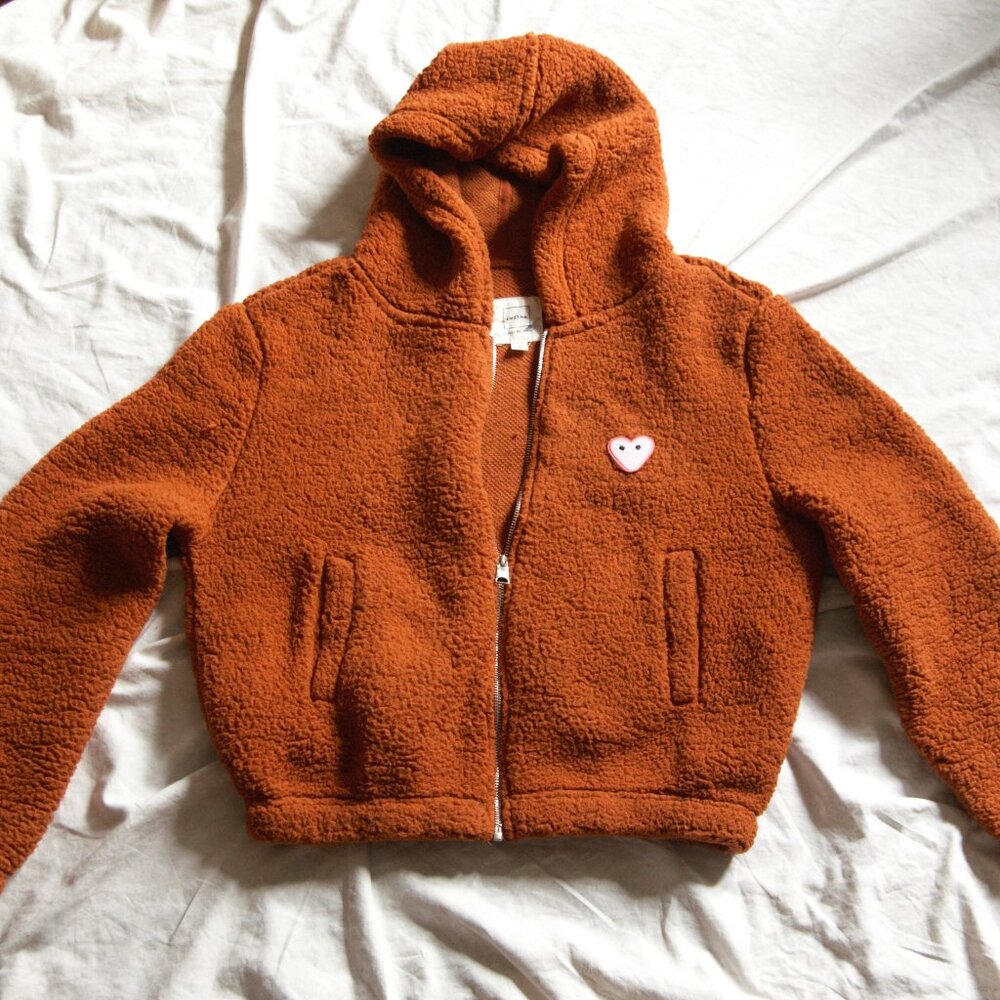 Reflex Medium Rustic Zipper Hooded Teddy Textured Jacket